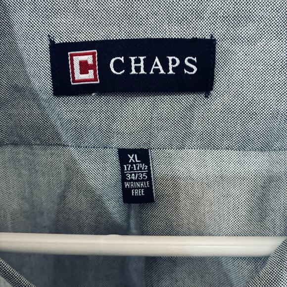 Chaps Men's Regular Fit Button-Down Dress Shirt, Blue, Size XL (17-17.5, 32/33) - Picture 4 of 4